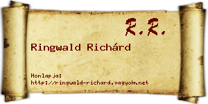 Ringwald Richárd névjegykártya