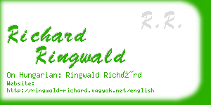 richard ringwald business card